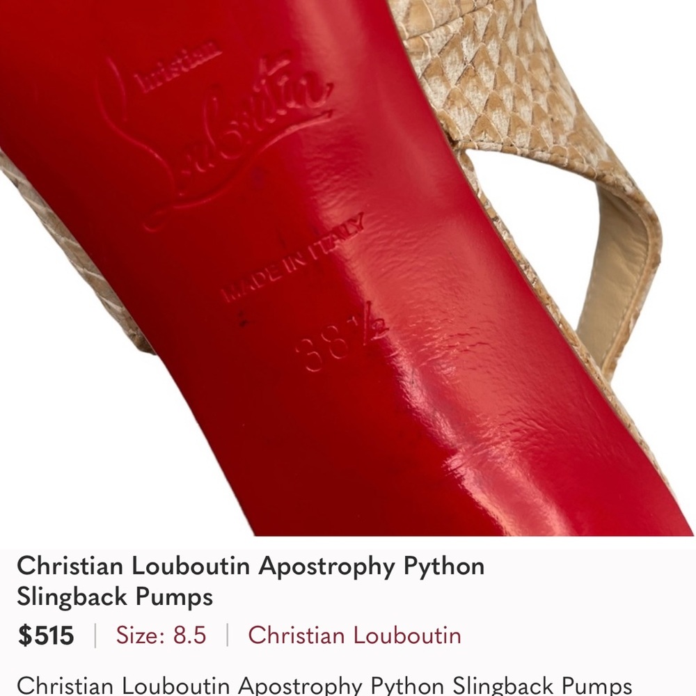 Christian Louboutin Apostrophy Python Slingback P… - image 7